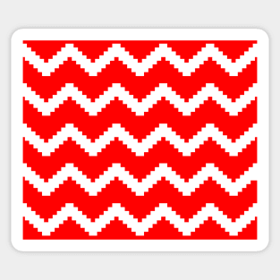 Zigzag geometric pattern - red and white. Sticker